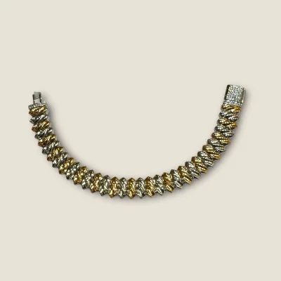 BEAUTIFUL 925 STERLING SILVER MEN'S BRACELET WITH LOELY ROSE GOLD COLOUR | SB196