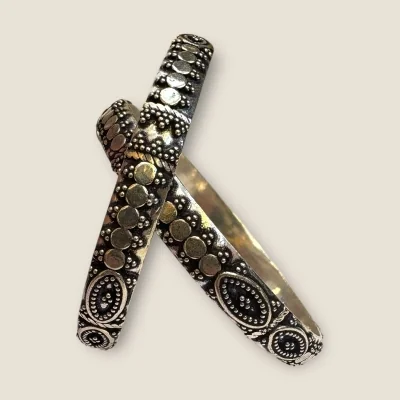 BEAUTIFUL 925 STERLING SILVER KARA PAIR IN LOVELY ANTIQUE DESIGN | SK354