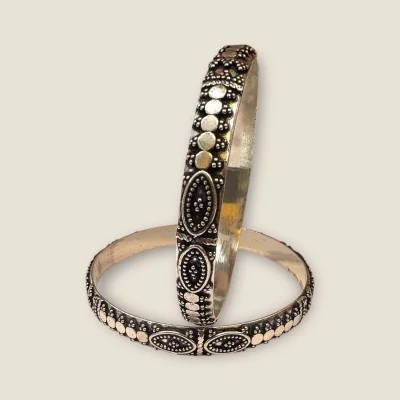 BEAUTIFUL 925 STERLING SILVER KARA PAIR IN LOVELY ANTIQUE DESIGN | SK354