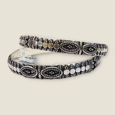BEAUTIFUL 925 STERLING SILVER KARA PAIR IN LOVELY ANTIQUE DESIGN | SK354