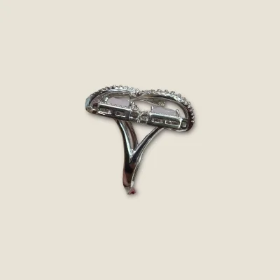 LOVELY 925 STERLING SILVER GIRLISH COKTAIL RING WITH BEAUTIFUL ZIRCONS DESIGN & PINK STONS | SLR655