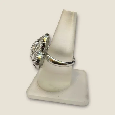 BEAUTIFUL 925 STERLING SILVER GIRLISH COKTAIL RING WITH WITH LOVELY ZIRCONS DESIGN | SLR653