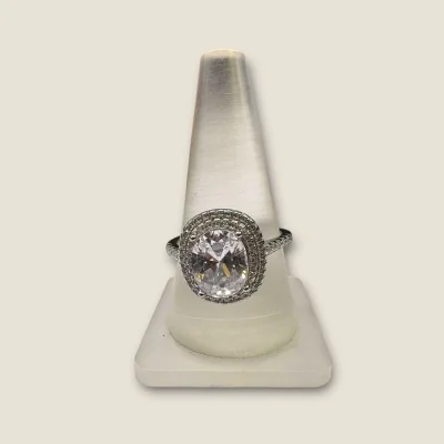 BEAUTIFUL 925 STERLING SILVER GIRLISH RING WITH LOVELY ZIRONS & STONS | SLR734