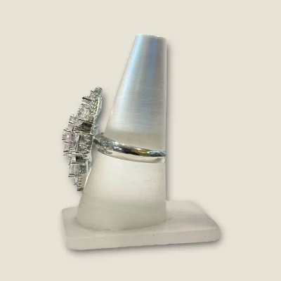 BEAUTIFUL 925 STERLING SILVER COKTAIL RING WITH UNIQUE DESIGN & LOVELY ZIRCONS OR PINK STONES | SLR659