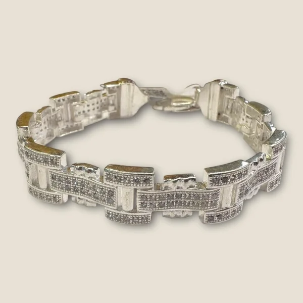 BEAUTIFUL 925 STERLING SILVER MEN'S BRACELET WITH UNIQUE LOVELY DESIGN | SB211