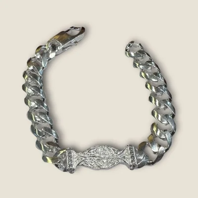 925 STERLING SILVER MEN'S BRACELET WITH LOVELY UNIQUE DESIGN | SB198