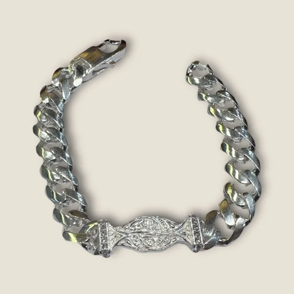925 STERLING SILVER MEN'S BRACELET WITH LOVELY UNIQUE DESIGN | SB198