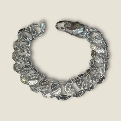 LOVELY 925 STERLING SILVER MEN'S BRACELET WITH BEAUTIFUL UNIQUE DESIGN | SB197