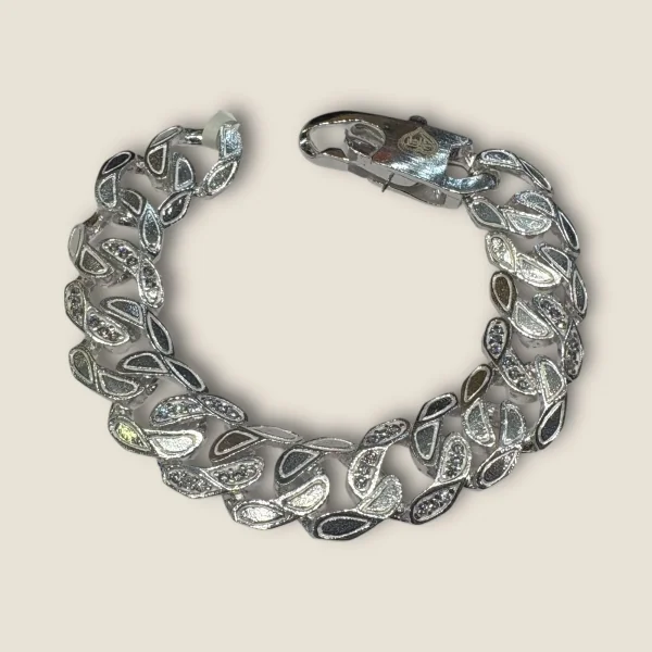 LOVELY 925 STERLING SILVER MEN'S BRACELET WITH BEAUTIFUL UNIQUE DESIGN | SB197