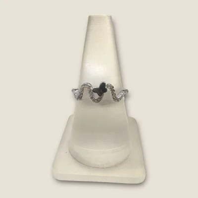 BEAUTIFUL 925 STERLING SILVER GIRLISH BUTTERFLY DESIGN RING WITH ZIRCONS | SLR679