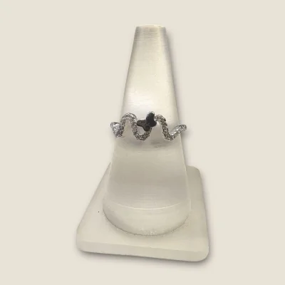 BEAUTIFUL 925 STERLING SILVER GIRLISH BUTTERFLY DESIGN RING WITH ZIRCONS | SLR679