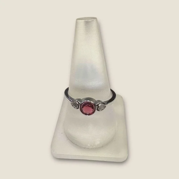 BEAUTIFUL 925 SERLING SILVER GIRLISH RING WITH THIS LOVELY LITTLE PINK STONE | SLR700
