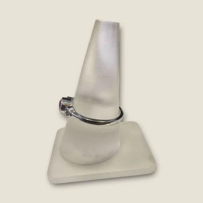 BEAUTIFUL 925 SERLING SILVER GIRLISH RING WITH THIS LOVELY LITTLE PINK STONE | SLR700