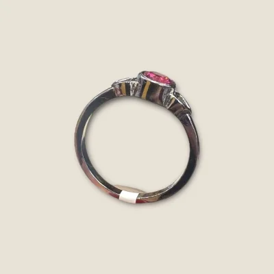 BEAUTIFUL 925 SERLING SILVER GIRLISH RING WITH THIS LOVELY LITTLE PINK STONE | SLR700