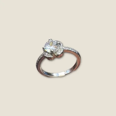 BEAUTIFUL 925 STERLING SILVER GIRLISH RING WITH ZIRCONS | SLR725