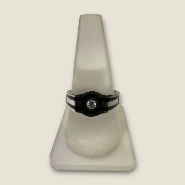 925 STERLING SILVER MEN'S RING WITH UNIQUE DESIGN IN BLACK COLOUR | SGR275