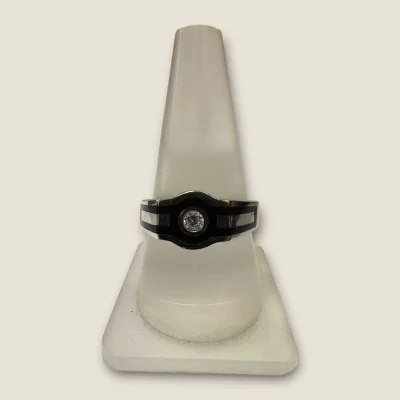 925 STERLING SILVER MEN'S RING WITH UNIQUE DESIGN IN BLACK COLOUR | SGR275