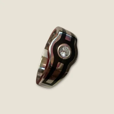 925 STERLING SILVER MEN'S RING WITH UNIQUE DESIGN IN BLACK COLOUR | SGR275