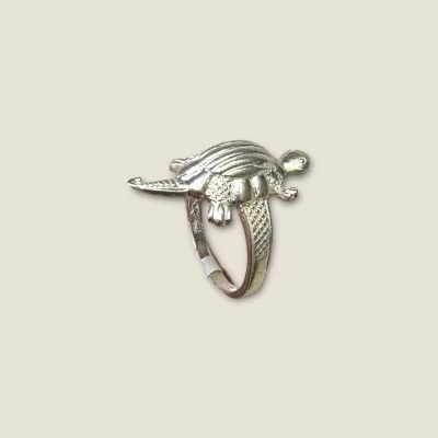 BEAUTIFUL TURTLE DESIGN SILVER MEN'S RING | SGR69