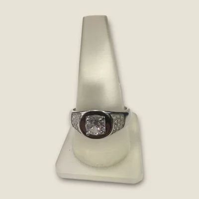 BEAUTIFUL 925 STERLING SILVER MEN'S RING WITH ZIRCONS | SGR280