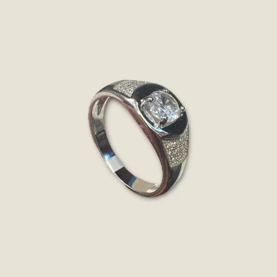 BEAUTIFUL 925 STERLING SILVER MEN'S RING WITH ZIRCONS | SGR280