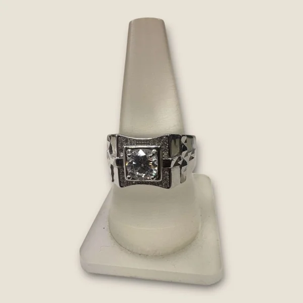 925 STERLING SILVER MEN'S RING WITH ZIRCONS | SGR318