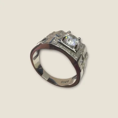 925 STERLING SILVER MEN'S RING WITH ZIRCONS | SGR318 925 STERLING SILVER MEN'S RING WITH ZIRCONS | SGR318