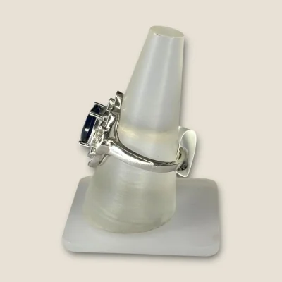 BEAUTIFUL 925 STERLING SILVER RING WITH LOVELY BLUE STONE | SLR331 BEAUTIFUL 925 STERLING SILVER RING WITH LOVELY BLUE STONE | SLR331