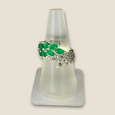 UNIQUE DESIGNED LOVELY STONES & 925 STERLING SILVER GIRLISH RING | SLR800