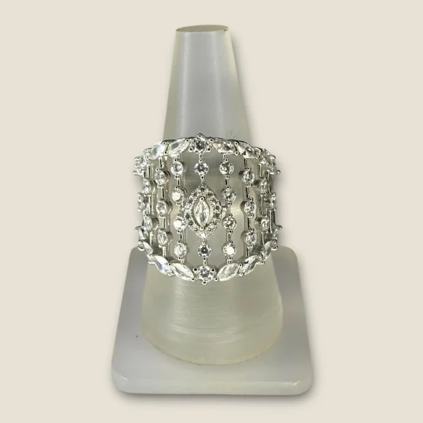 BEAUTIFUL 925 STERLING SILVER GIRLISH RING WITH ZIRCONS | SLR762