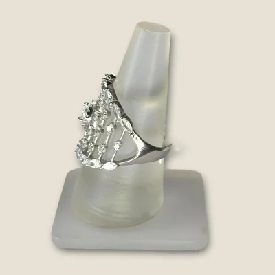 BEAUTIFUL 925 STERLING SILVER GIRLISH RING WITH ZIRCONS | SLR762