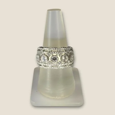 BEAUTIFUL 925 STERLING SILVER GIRLISH RING WITH LOVELY ZIRCONS | SLR786