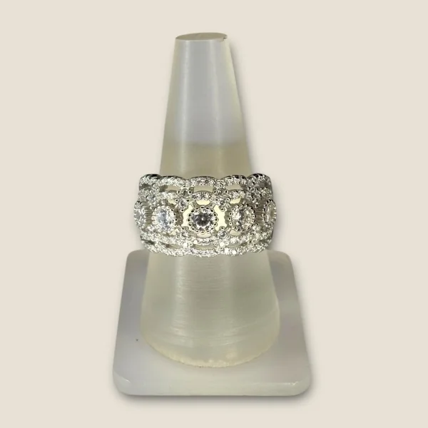 BEAUTIFUL 925 STERLING SILVER GIRLISH RING WITH LOVELY ZIRCONS | SLR786