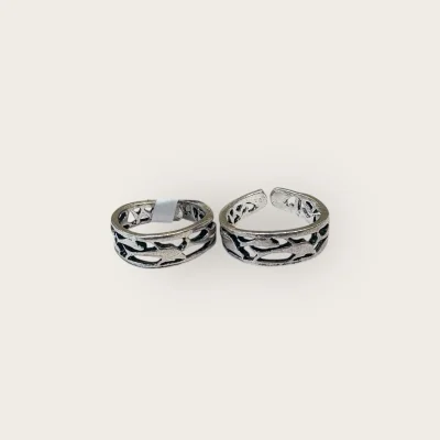 GORGEOUS 925 STERLING SILVER ANTIQUE TOE RINGS WITH LOVELY DESIGN |STO394