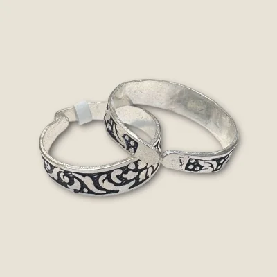 LOVELY FLOWERS DESIGN 925 STERLING SILVER TOE RINGS | STO243