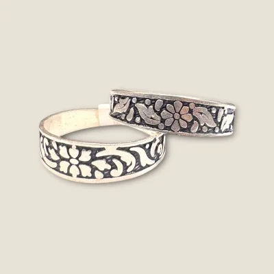 LOVELY FLOWERS DESIGN 925 STERLING SILVER TOE RINGS | STO243 LOVELY FLOWERS DESIGN 925 STERLING SILVER TOE RINGS | STO243