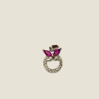 925 Sterling Silver Girlish Pendant Set with Pink Stones & Zircons | Silver Pendant Set