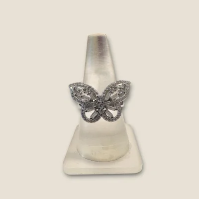 BEAUTIFUL BUTTERFLY DESIGNE SILVER GIRLISH COCKTAIL RING | SLR920