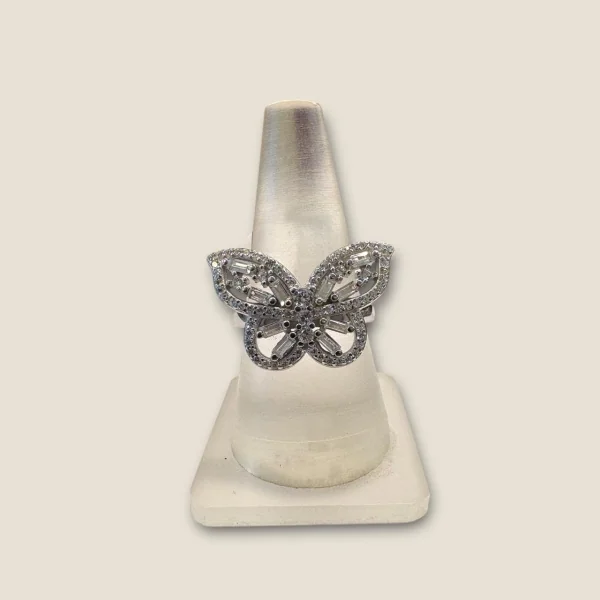 BEAUTIFUL BUTTERFLY DESIGNE SILVER GIRLISH COCKTAIL RING | SLR920