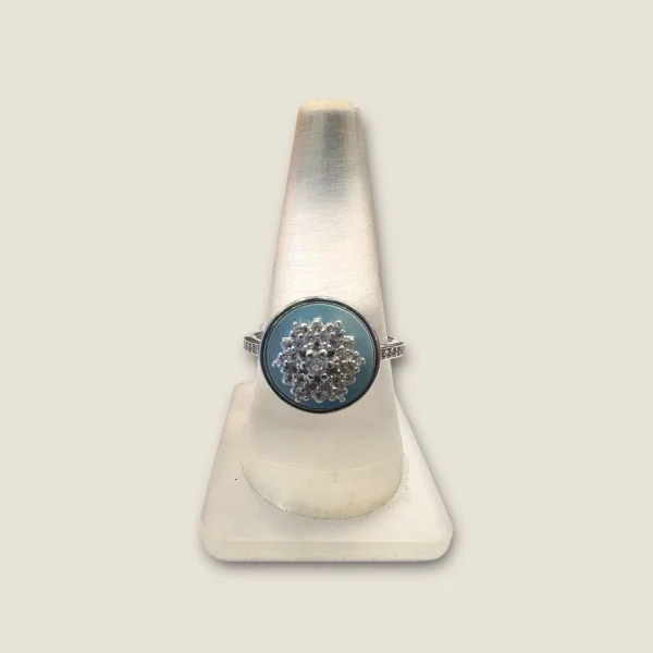 BEAUTIFUL 925 STERLING SILVER RING WITH BLUE STONE | SLR832