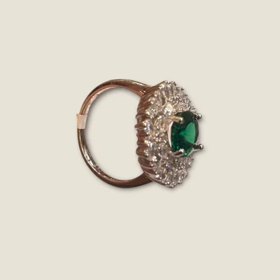 BEAUTIFUL 925 STERLINE SILVER GIRLISH RING WITH GREEN STONE | SLR856 BEAUTIFUL 925 STERLINE SILVER GIRLISH RING WITH GREEN STONE | SLR856