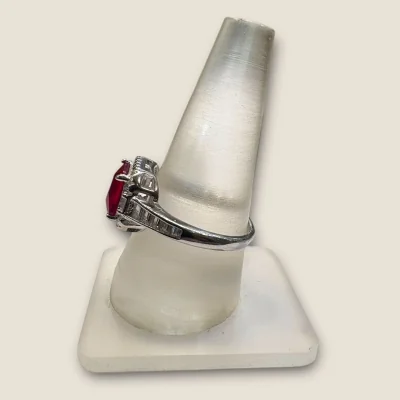 BEAUTIFULL GIRLISH STERLING SILVER RING WITH RED STONE | SLR928 BEAUTIFULL GIRLISH STERLING SILVER RING WITH RED STONE | SLR928