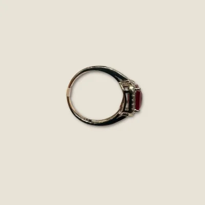 BEAUTIFULL GIRLISH STERLING SILVER RING WITH RED STONE | SLR928 BEAUTIFULL GIRLISH STERLING SILVER RING WITH RED STONE | SLR928