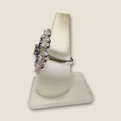 BEAUTIFUL STERLING SILVER COKTAIL RING WITH BLUE STONE|SLR842