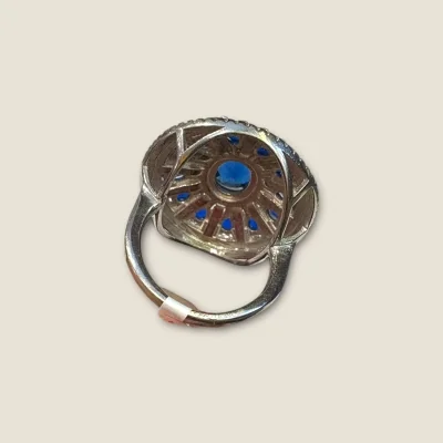 BEAUTIFUL STERLING SILVER COKTAIL RING WITH BLUE STONE |SLR755