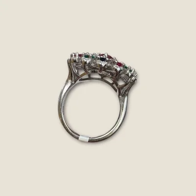 BEAUTIFUL STERLING SILVER RING WITH MULTI-STONES | SLR742