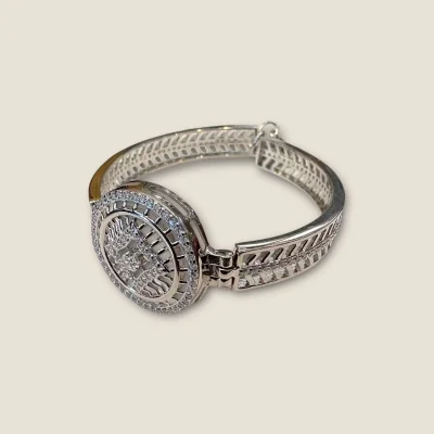 BEAUTIFUL GIRLISH STERLING SILVER BRACELET WITH ZERCIONS |SLR276