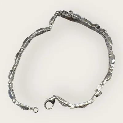 Sterling Silver Leopard Bracelet with Zircons | 925 Silver Jewelry | SB235
