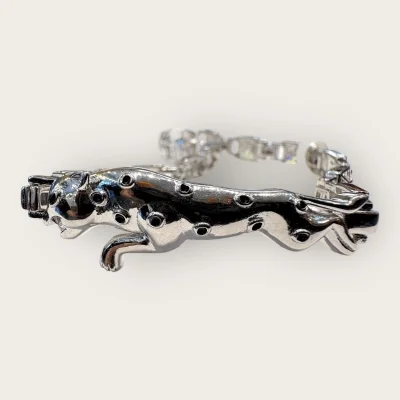 BEAUTIFUL 925 STERLING SILVER BRACELET WITH ZIRCONS AND LOVELY LEOPARD DESIGNE |SB235