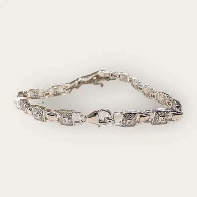 Sterling Silver Leopard Bracelet with Zircons | 925 Silver Jewelry | SB235